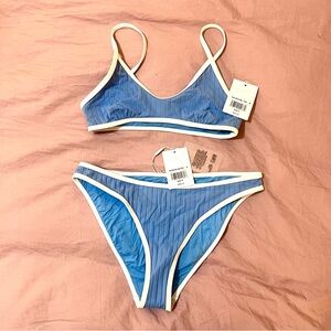Solid & Striped Bikini blue and white